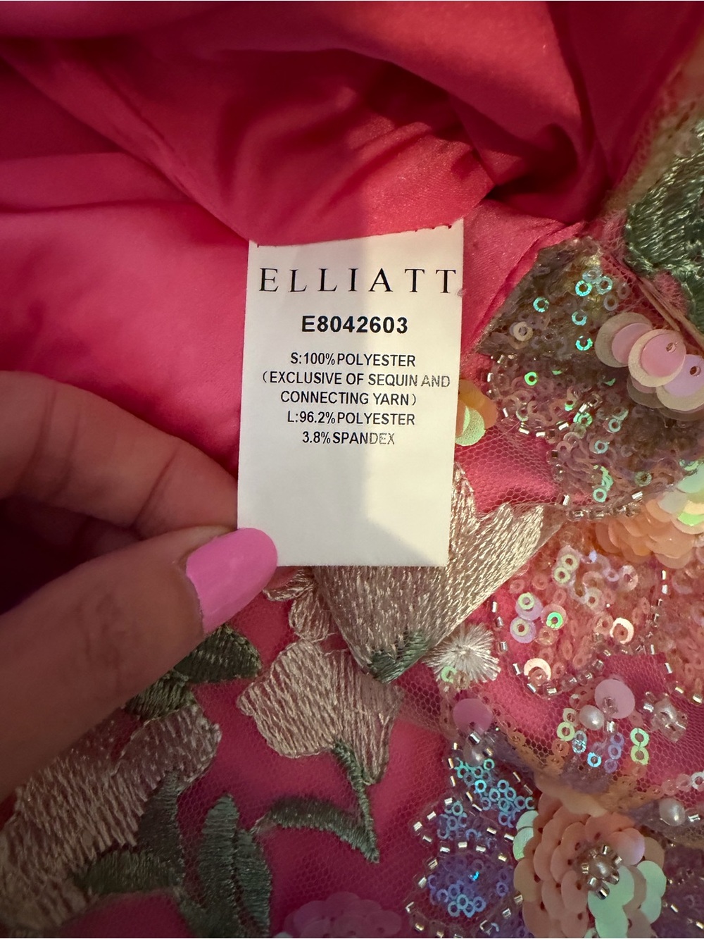 ELLIATT Nathalie Sequin floral gown. Size XS. Worn once. New season!! - Picture 9 of 10